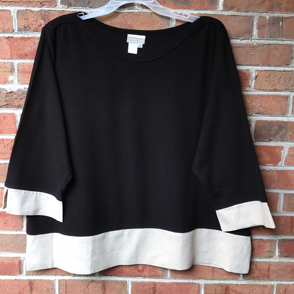 Like New Cato Knit Top W/ Fine Burlap Edging Sz3X